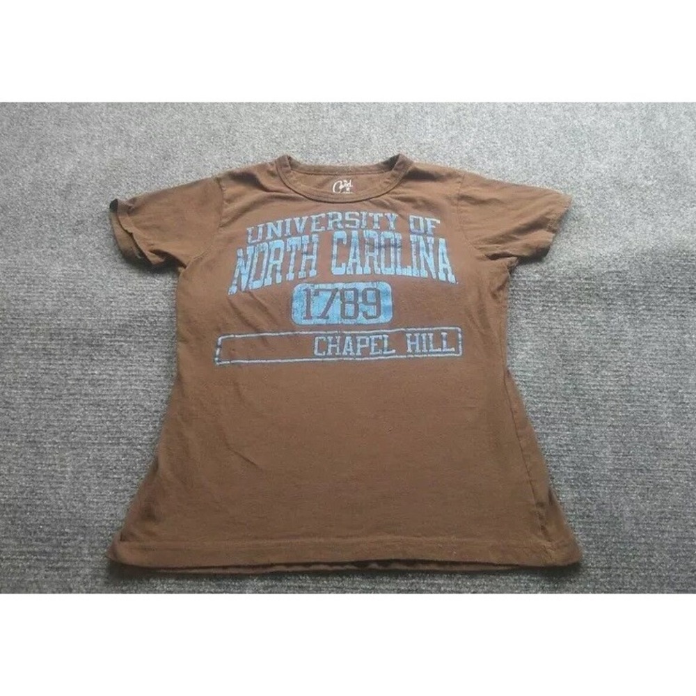 University Of North Carolina T Shirt Womens Cut L Brown 1789 Chapel Hill Tee UNC